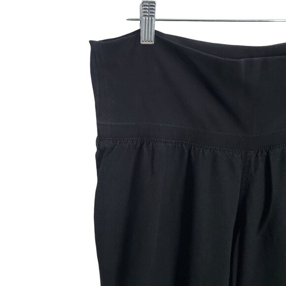 Old Navy Size LP Large Petite Pants Linen Blend Wide Leg Flowy High Roll Waist - Picture 4 of 11